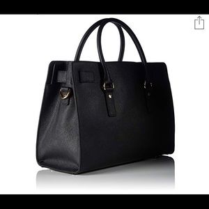 Michael Kors Black Hamilton Bag Gold Chain